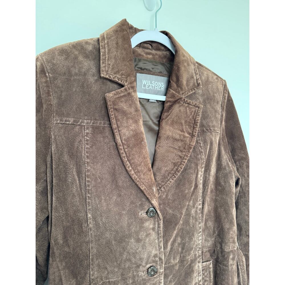 Vintage Wilson’s Genuine Leather Jacket - Women’s Y2K Belted Suede Jacket - Picture 4 of 10